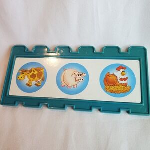 Fisher Price Barnyard Bingo Board Card Teal Blue Replacement Game Piece Vintage